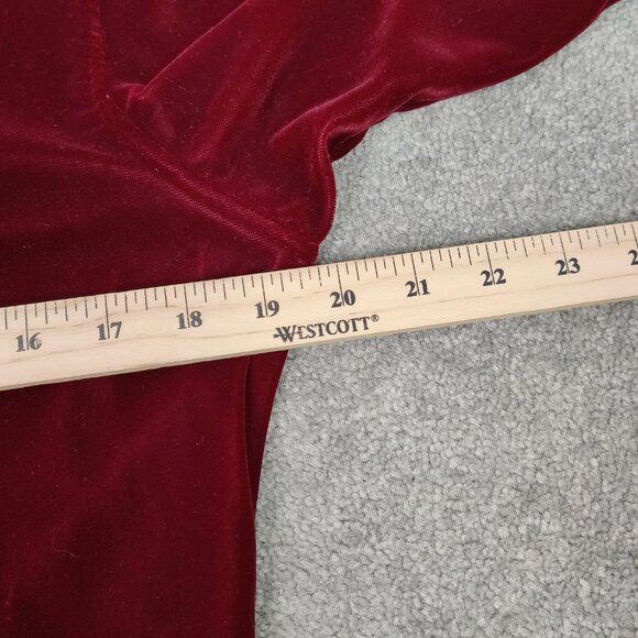 Armani Exchange AX Women's Shirt Size M Red Velvet Button Down Casual Stylish - Picture 6 of 7